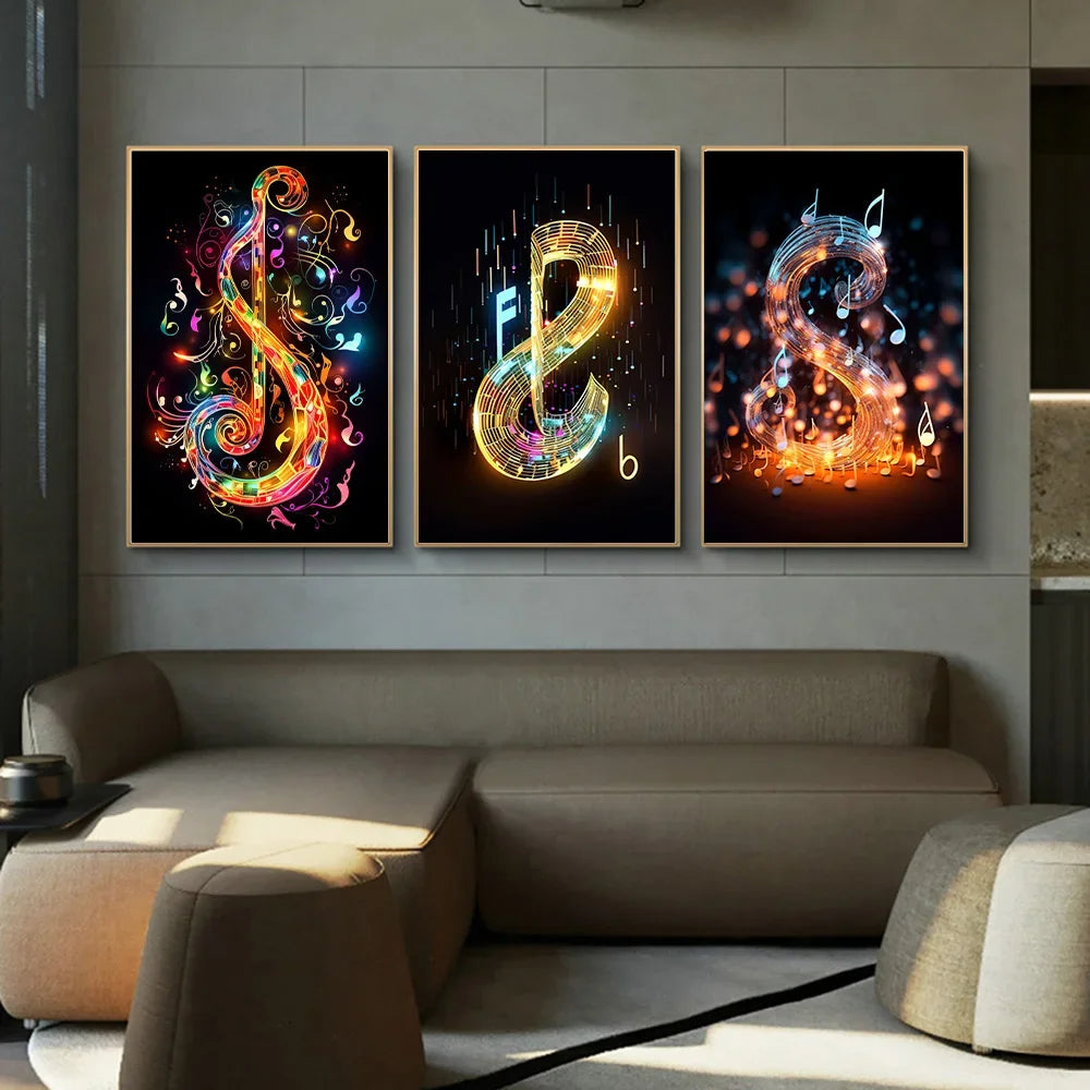 Colourful Musical Notes Canvas Prints