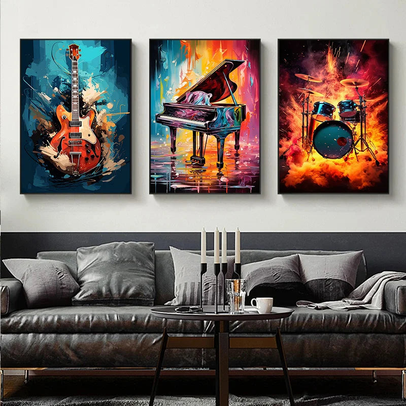Colourful Music Icons Canvas Prints