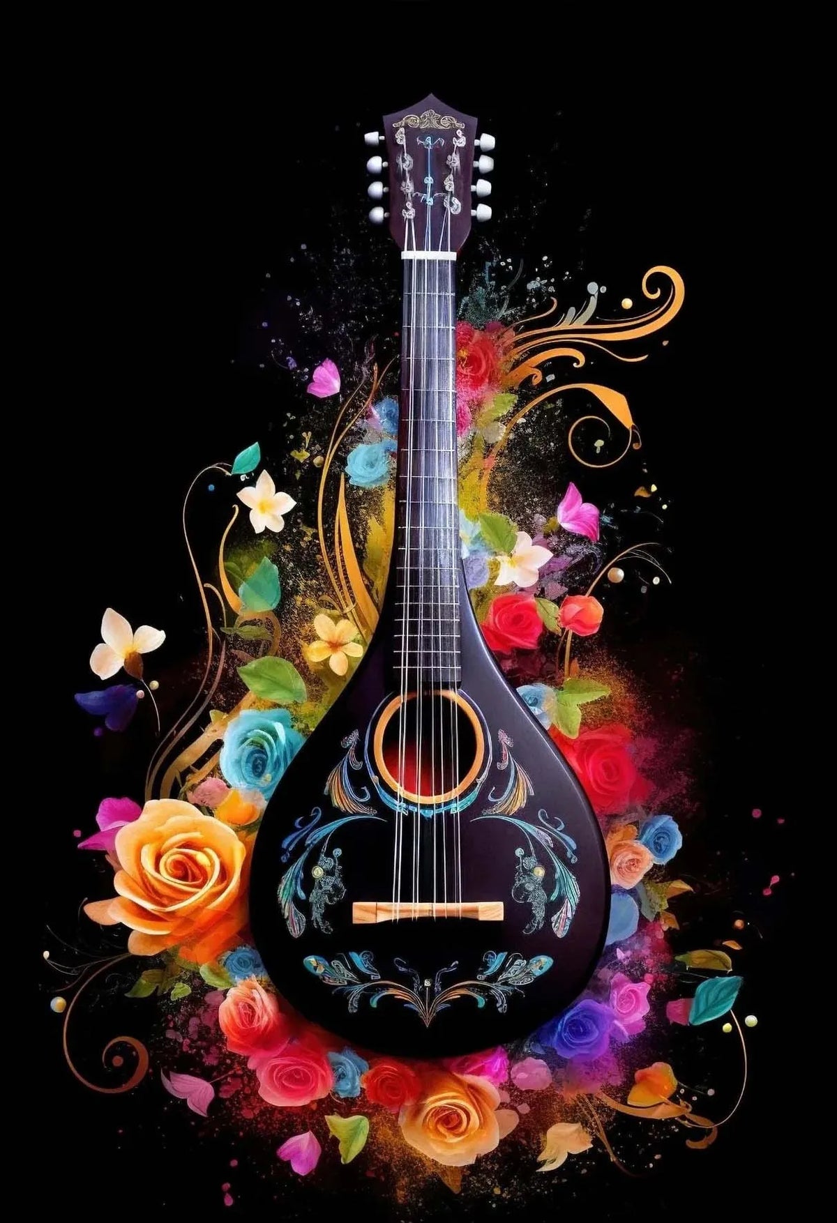 African Drum and Guitar Canvas Prints