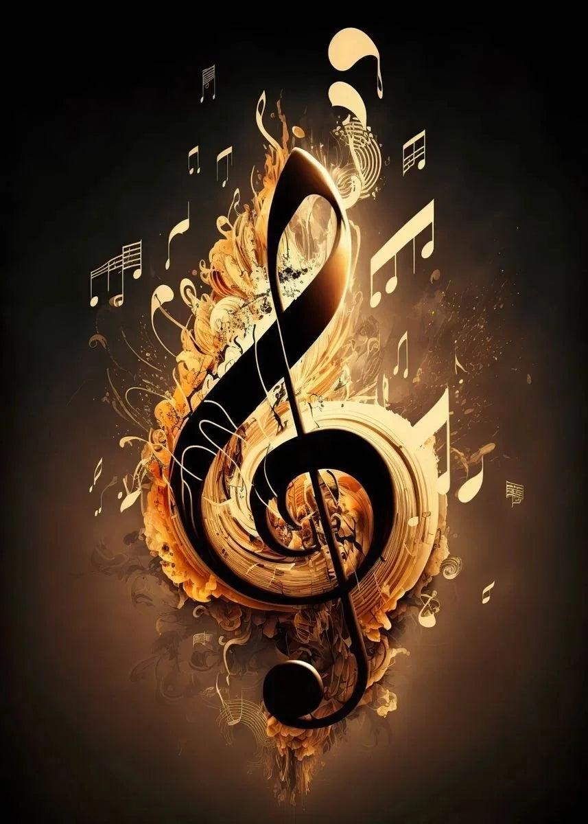 Colourful Musical Notes Canvas Prints