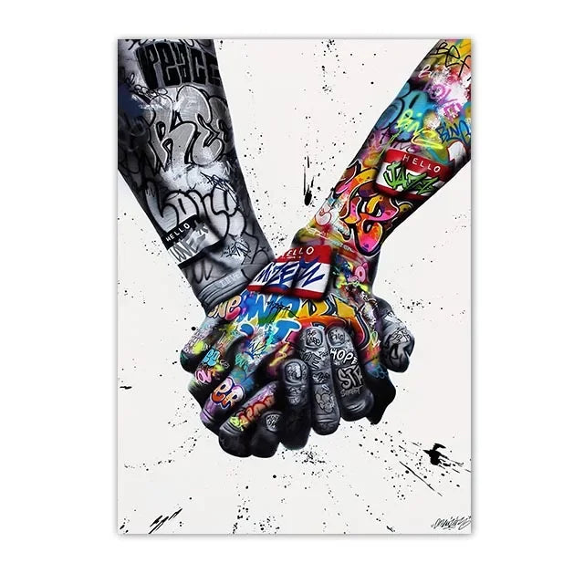 Graffiti Hands and Love Canvas Prints