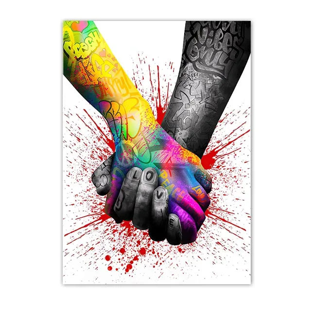 Graffiti Hands and Love Canvas Prints