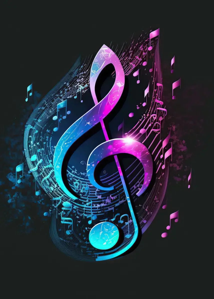 Colourful Musical Notes Canvas Prints