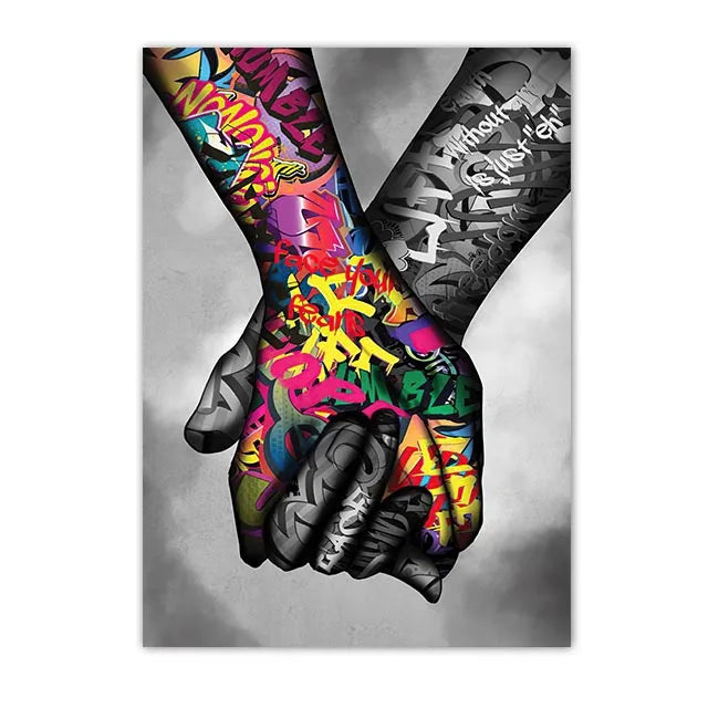 Graffiti Hands and Love Canvas Prints