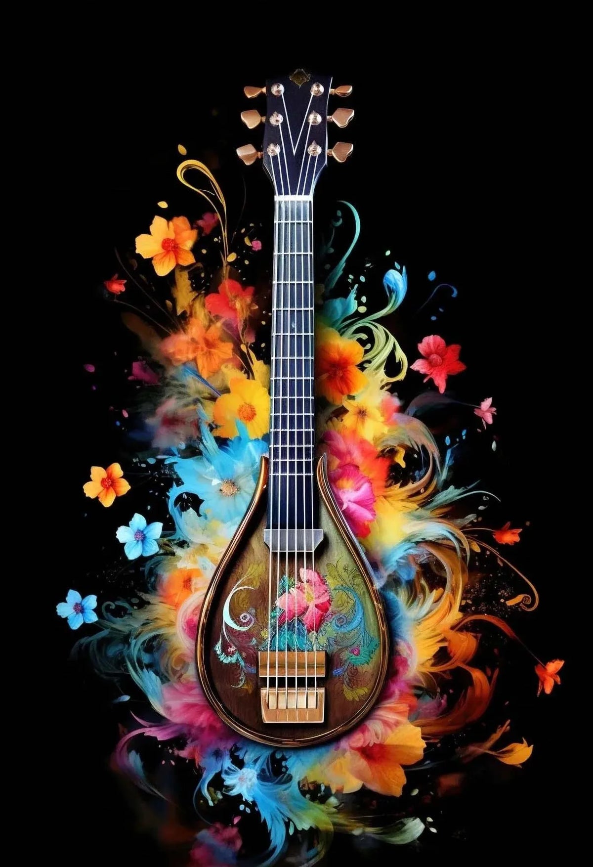 African Drum and Guitar Canvas Prints