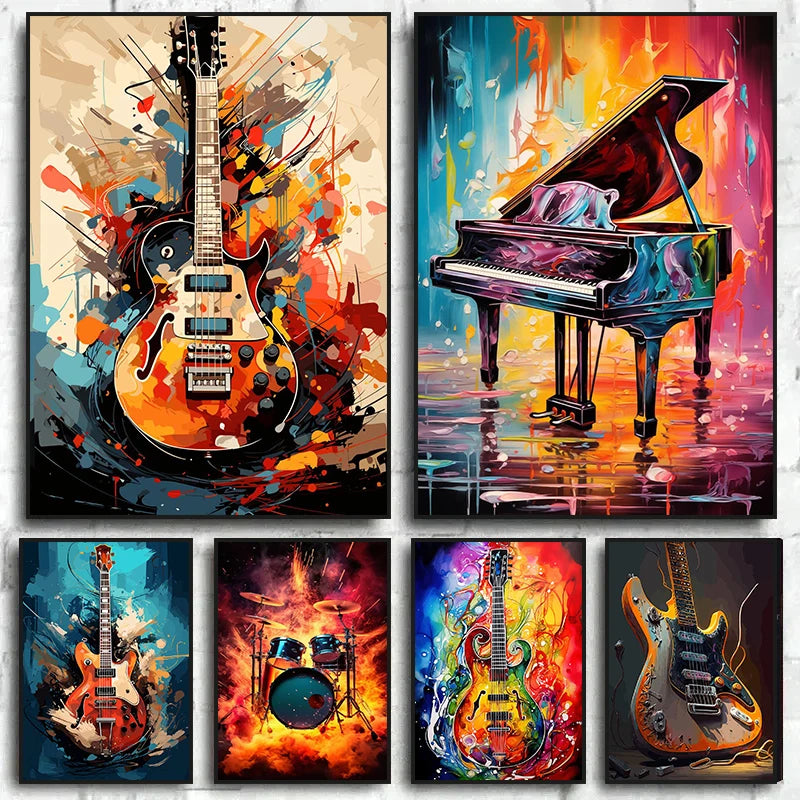Colourful Music Icons Canvas Prints
