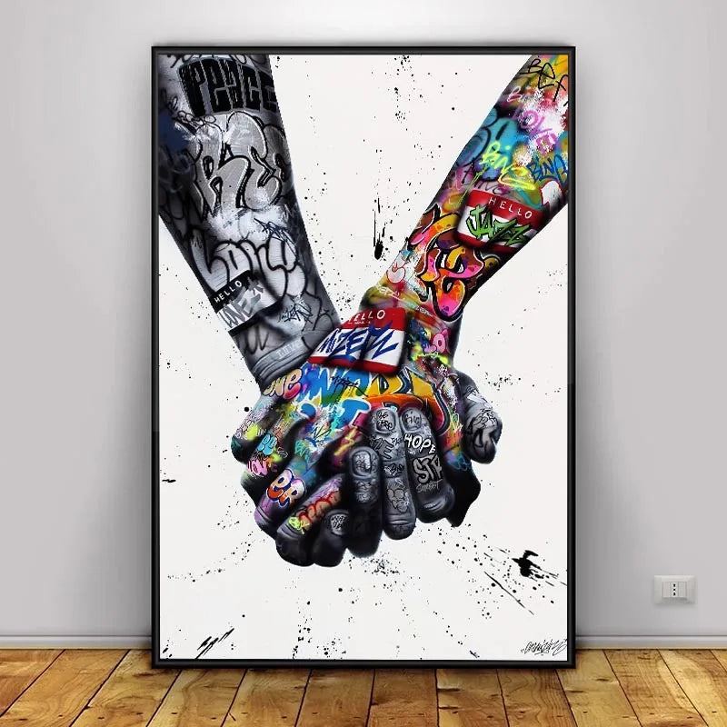 Graffiti Hands and Love Canvas Prints