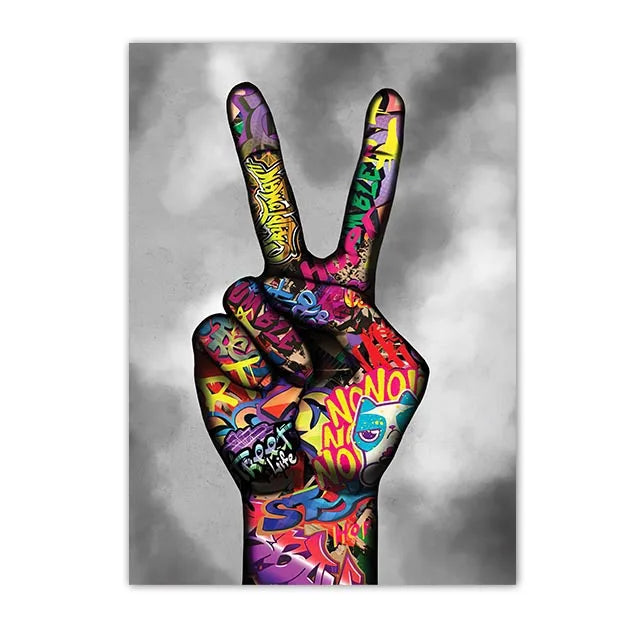 Graffiti Hands and Love Canvas Prints