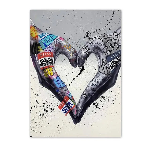 Graffiti Hands and Love Canvas Prints