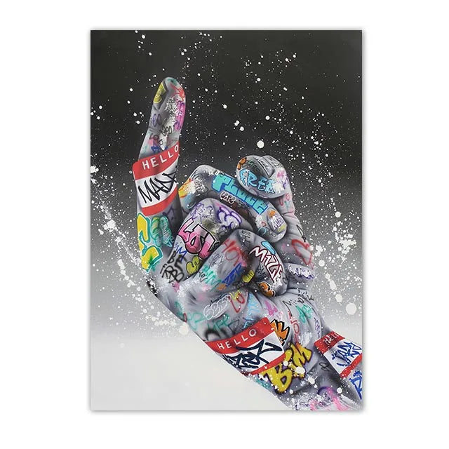 Graffiti Hands and Love Canvas Prints
