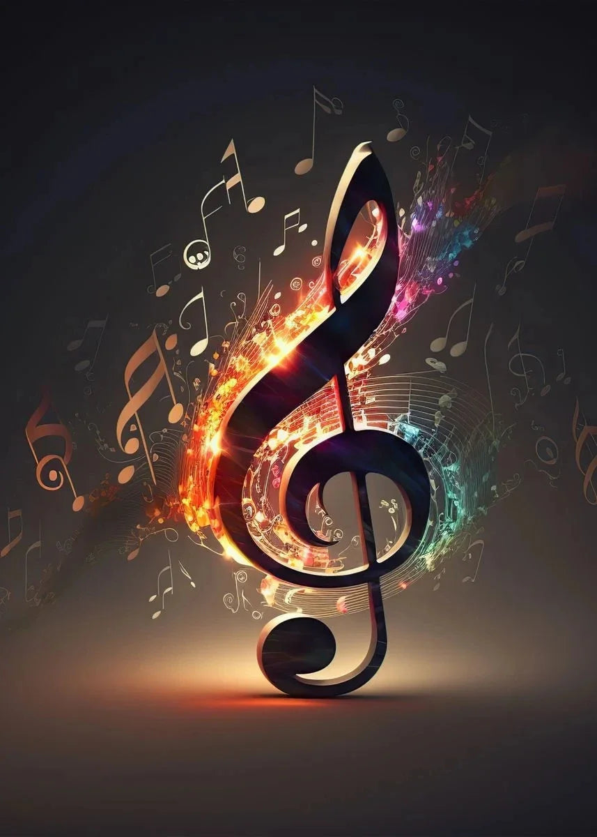 Colourful Musical Notes Canvas Prints