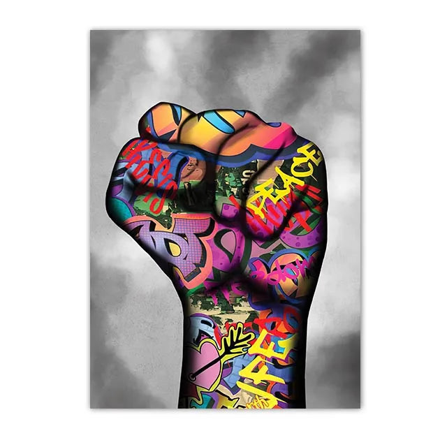 Graffiti Hands and Love Canvas Prints
