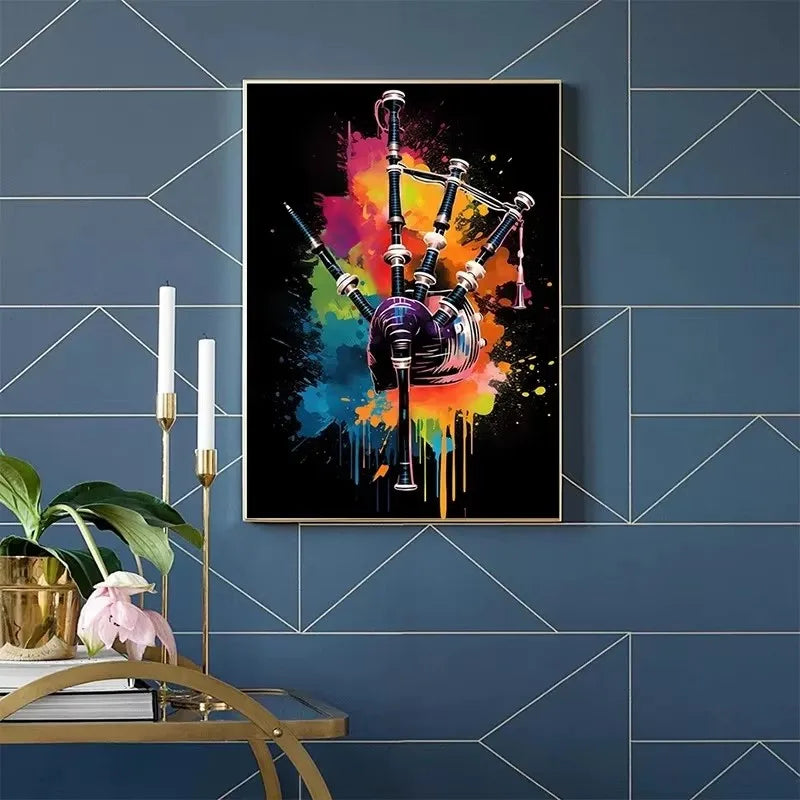 African Drum and Guitar Canvas Prints