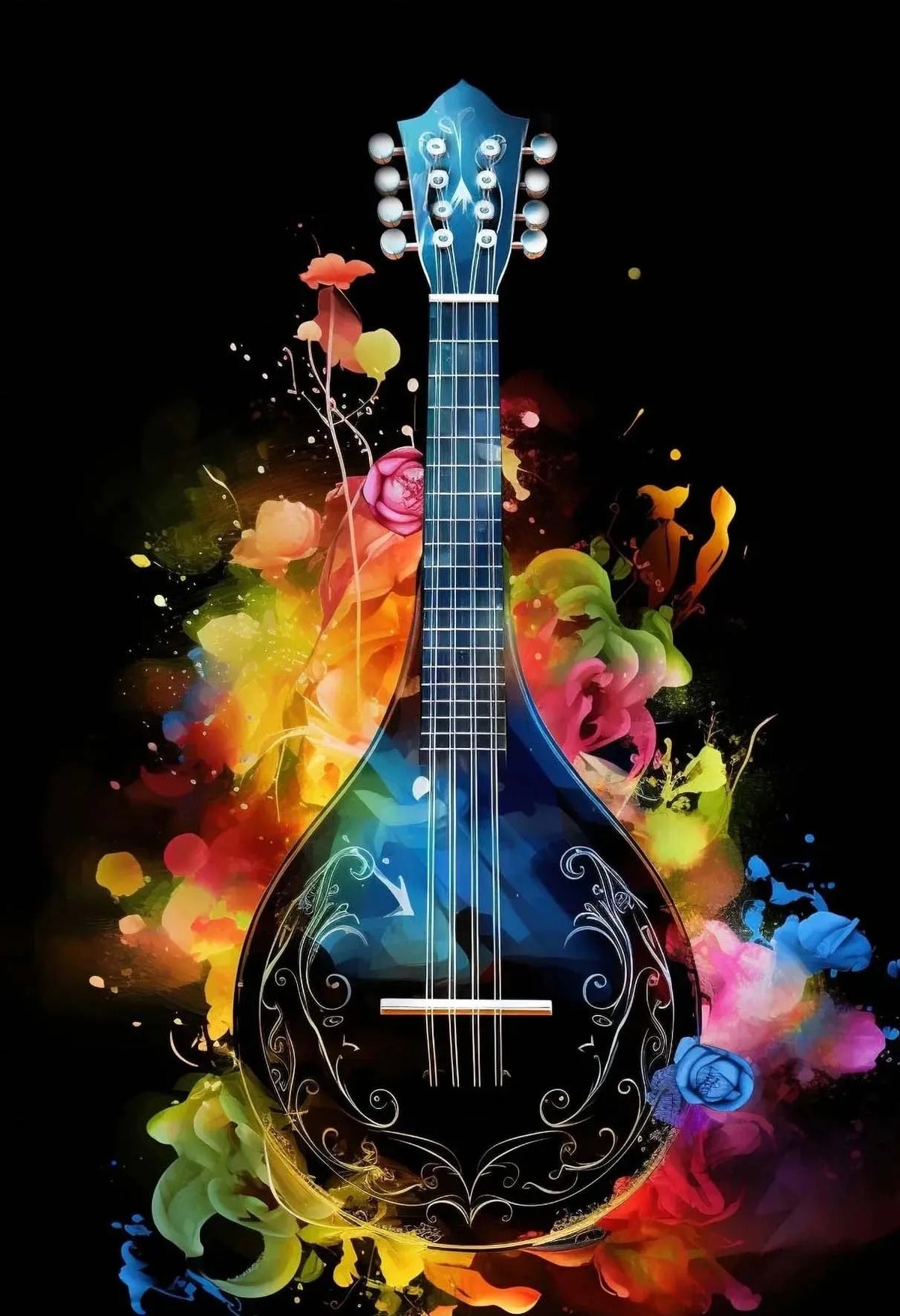 African Drum and Guitar Canvas Prints