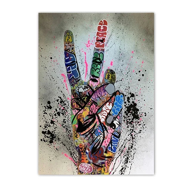 Graffiti Hands and Love Canvas Prints