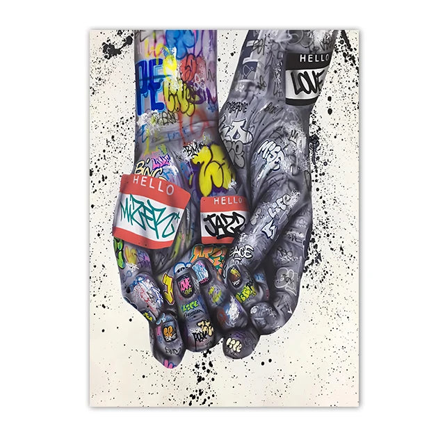 Graffiti Hands and Love Canvas Prints
