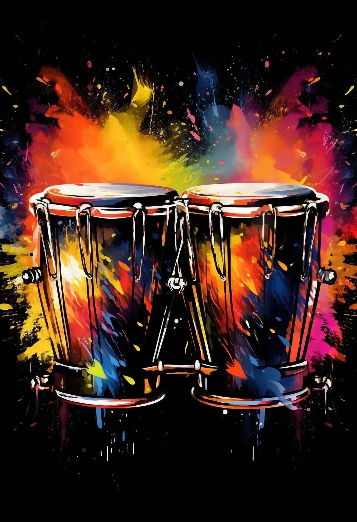 African Drum and Guitar Canvas Prints