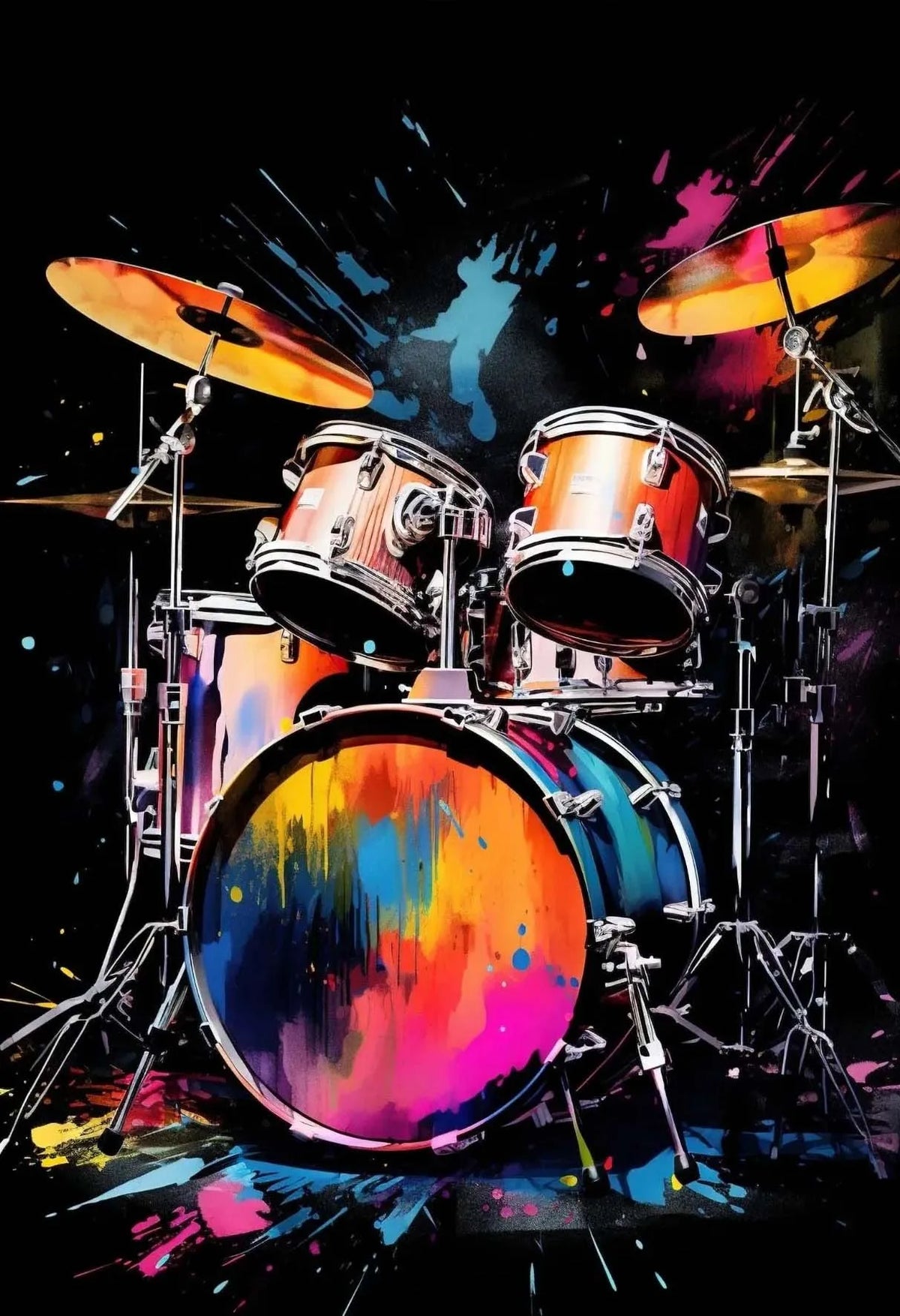 African Drum and Guitar Canvas Prints