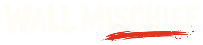 Wall Mischief light logo with red paint accent